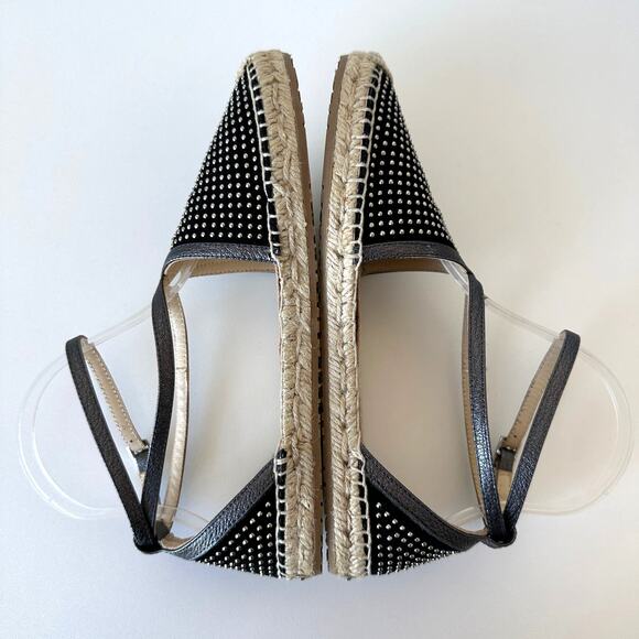 Jimmy Choo Donna Studded Espadrille Flat Black Size 36.5 / US 6.5 B - Picture 8 of 16